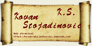 Kovan Stojadinović vizit kartica